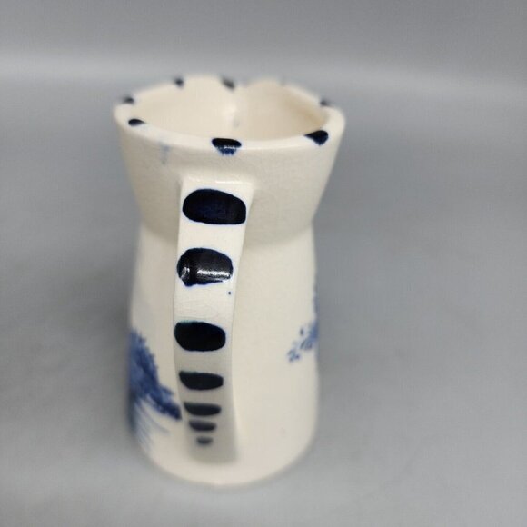 Creamer Mini Pitcher Blue White Windmill Porcelain Japan - Picture 4 of 7